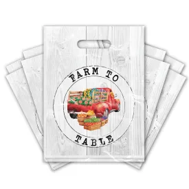 12x15 Farmer's Market Designer Poly Plastic Merchandise Bags Premium Printed Bags