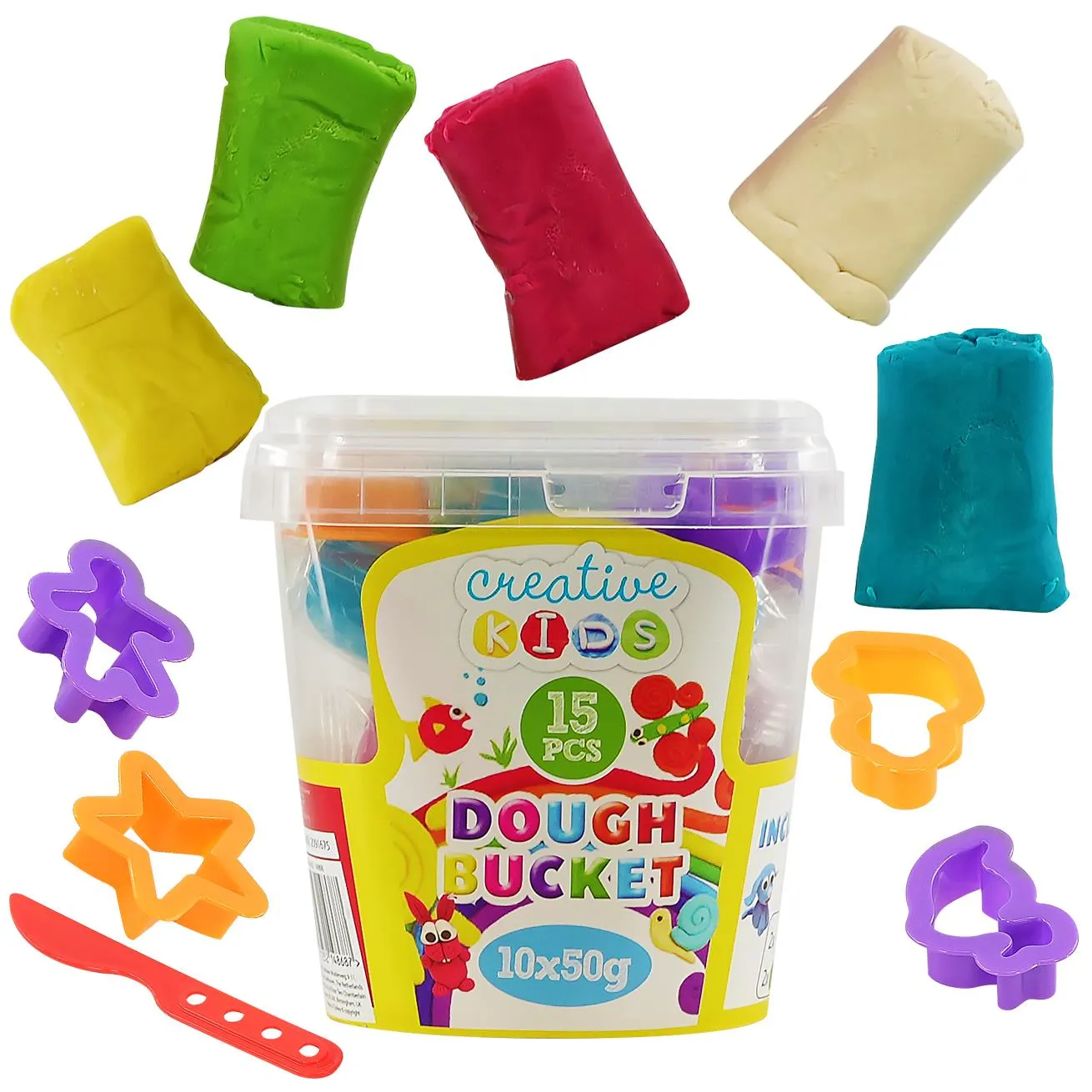 15 pcs Modelling Dough Bucket