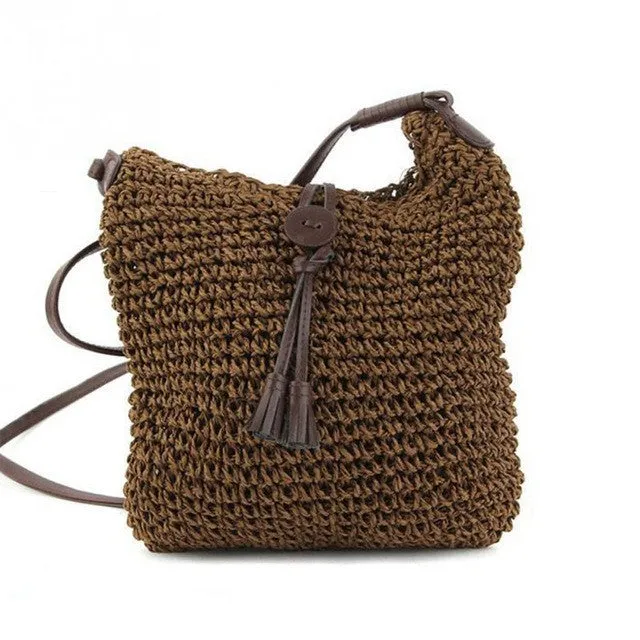 2017 New Boho Style Small Beach Crossbody Straw Bags Summer Fashion Braid Handmade Women Shoulder Bag Handbags