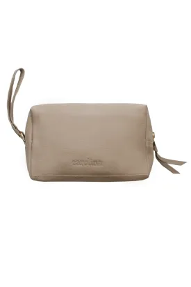 Abby Make Up Bag Nude Soft Leather