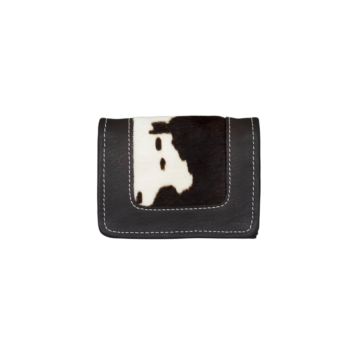 American West Womens Cow Town Small Pony Hair-On Leather Trifold Wallet