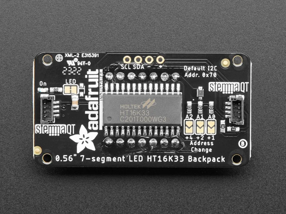 Assembled Adafruit 0.56" 4-Digit 7-Segment Display