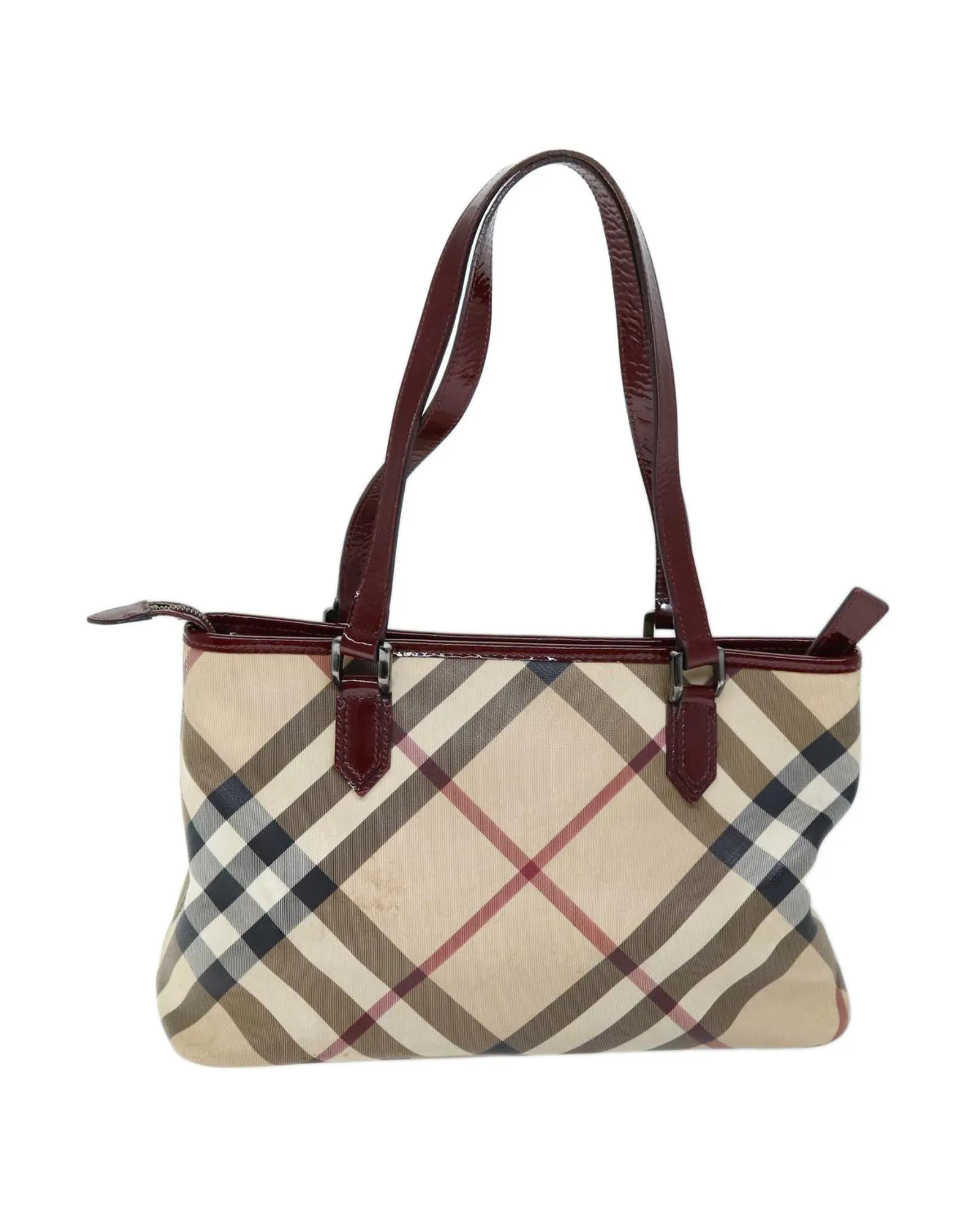 Authentic Beige Coated Canvas Burberry Shoulder Bag