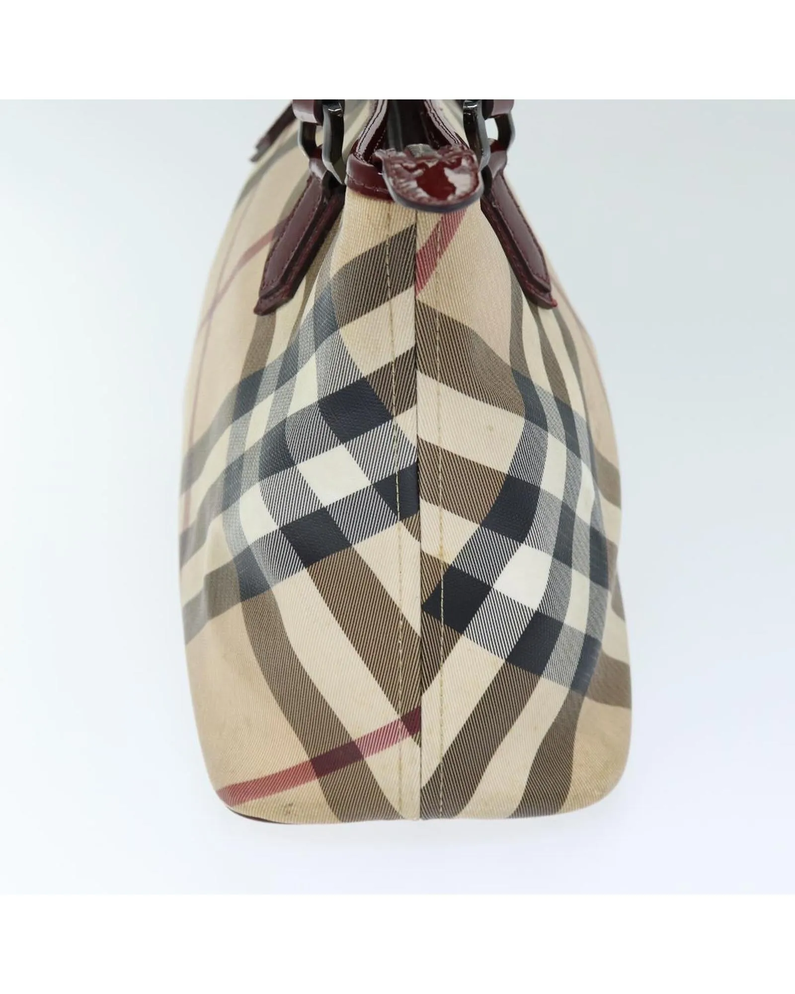 Authentic Beige Coated Canvas Burberry Shoulder Bag