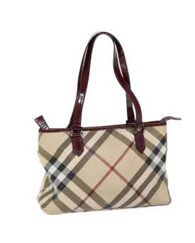 Authentic Beige Coated Canvas Burberry Shoulder Bag