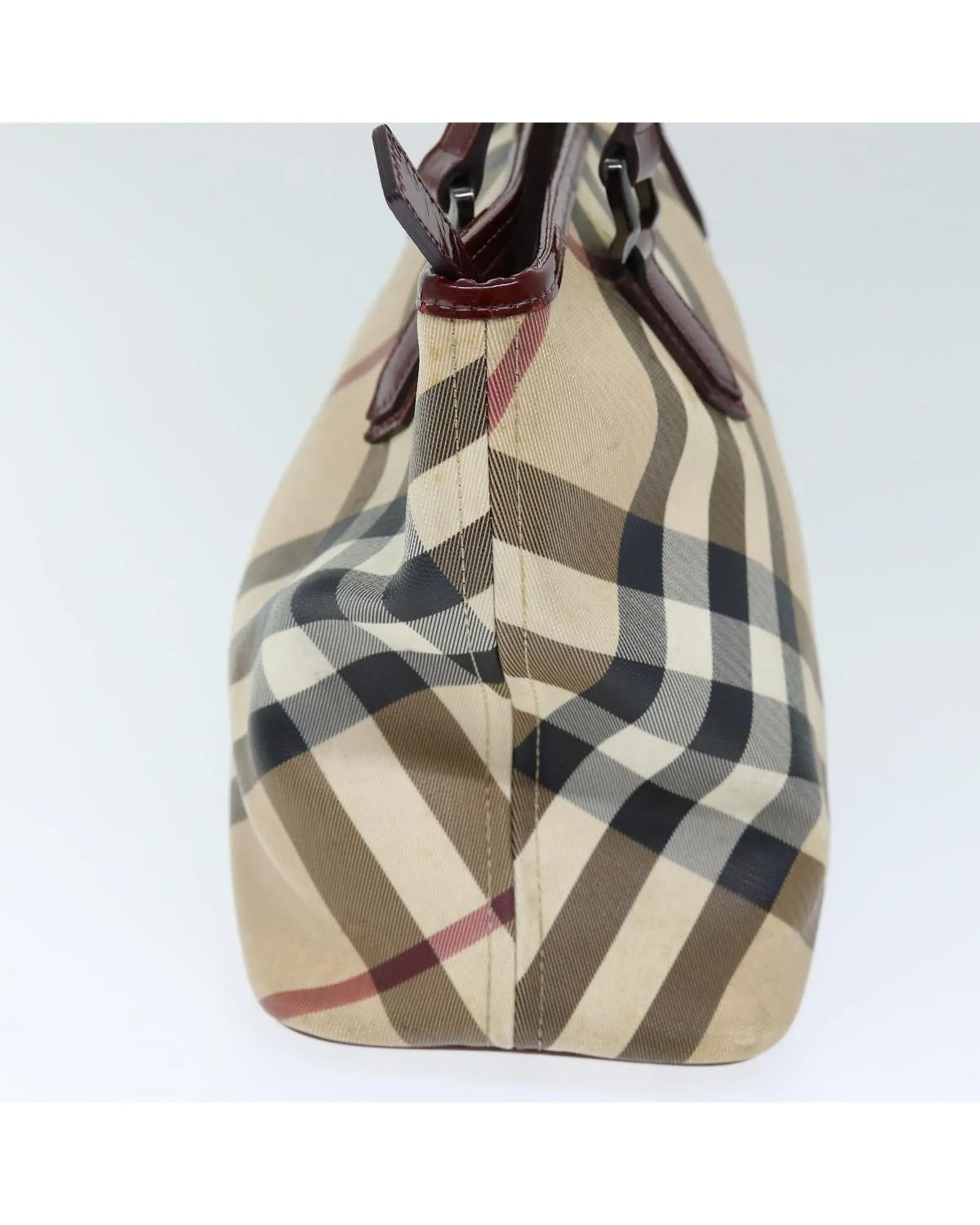 Authentic Beige Coated Canvas Burberry Shoulder Bag