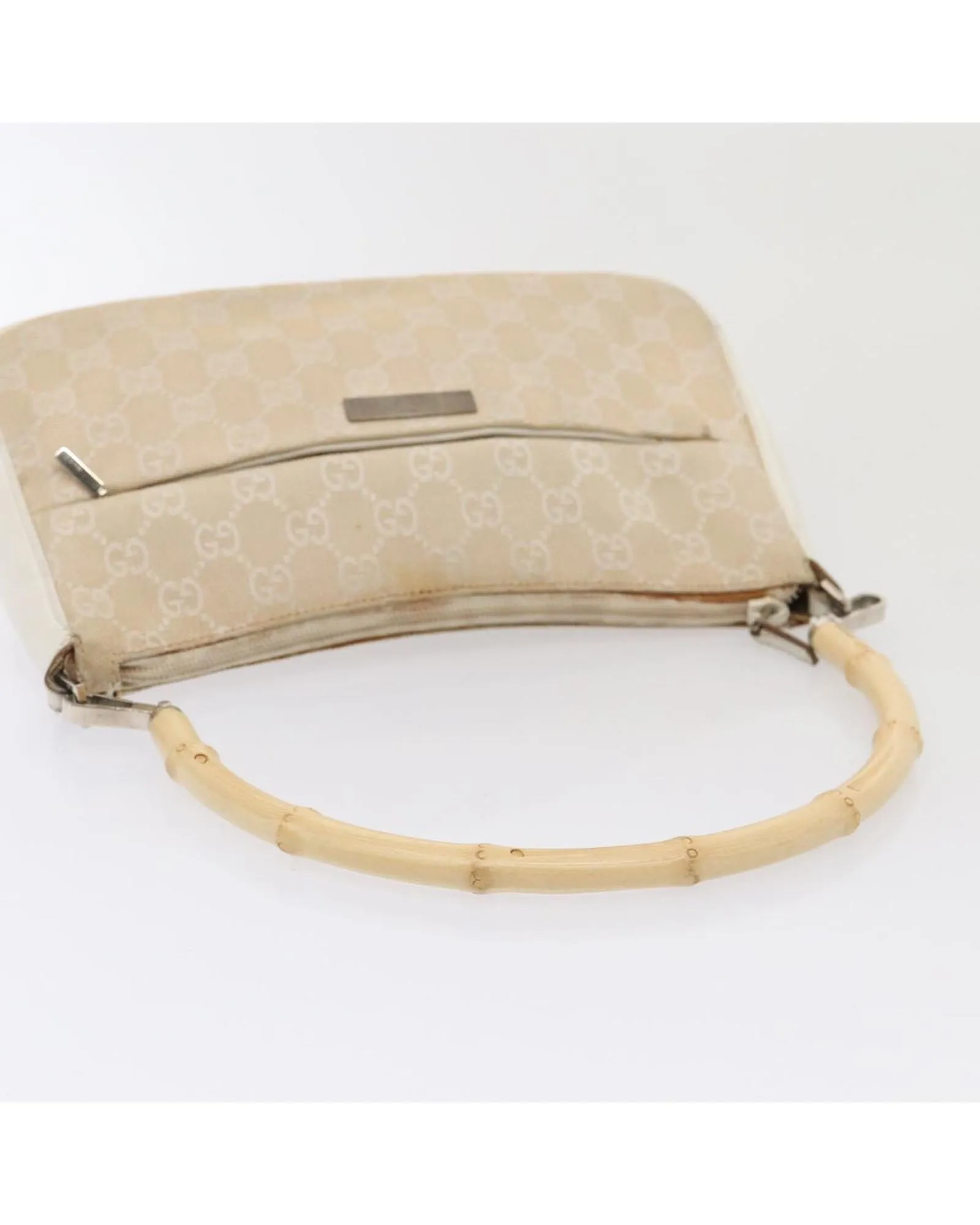 Bamboo GG Canvas Hand Bag with Leather Trim