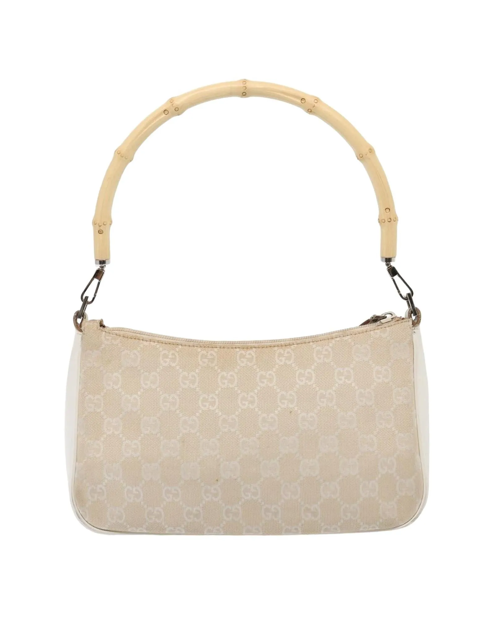 Bamboo GG Canvas Hand Bag with Leather Trim