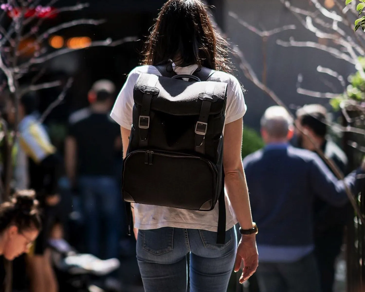 Barber Shop "Mop Top" DSLR Camera Backpack (Cordura & Leather, Black)