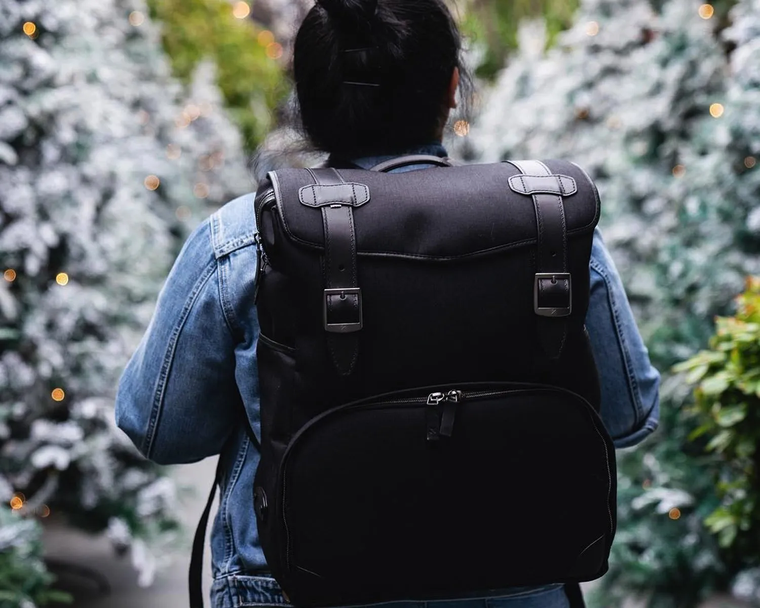 Barber Shop "Mop Top" DSLR Camera Backpack (Cordura & Leather, Black)