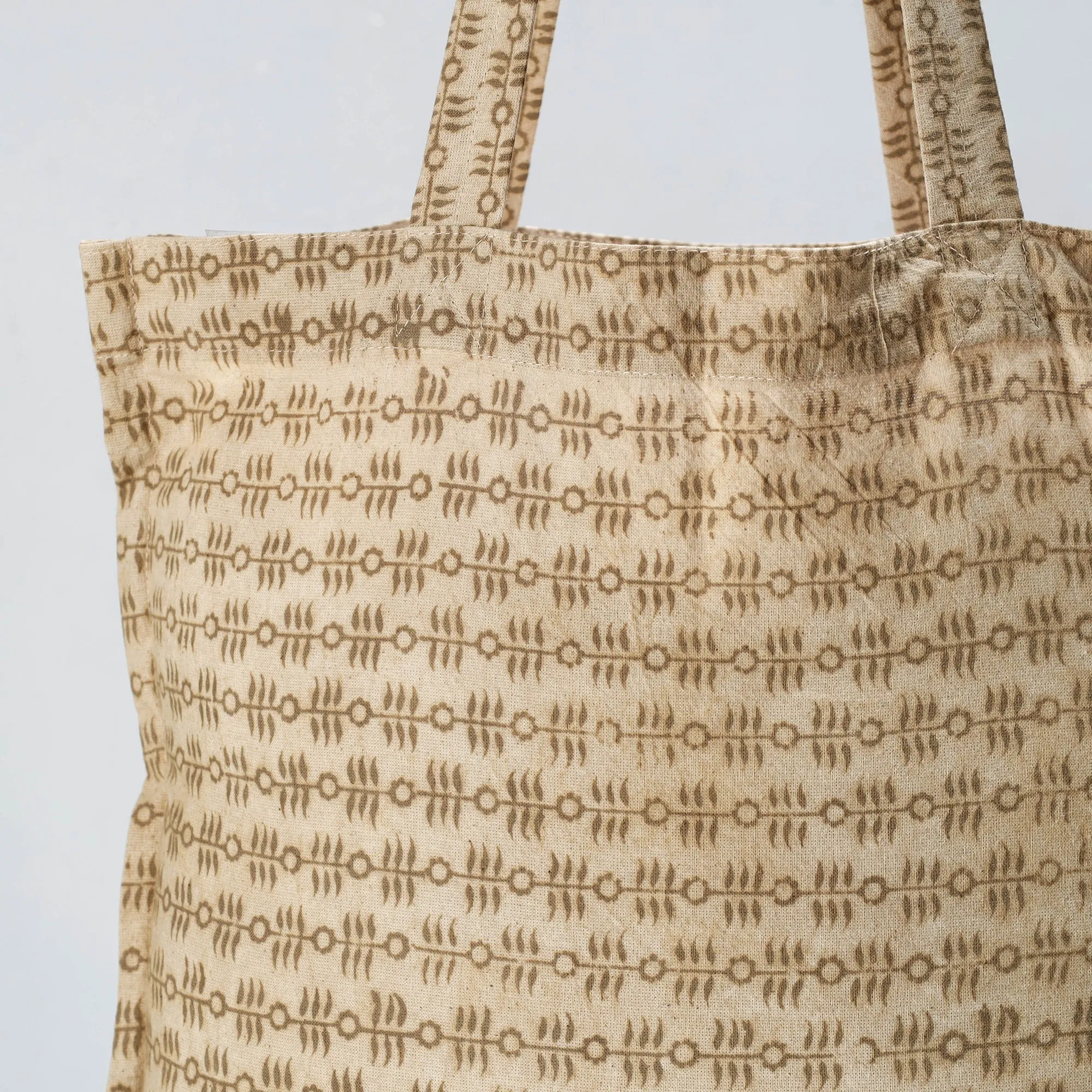 Beige - Pedana Kalamkari Block Printed Cotton Shopping Bag