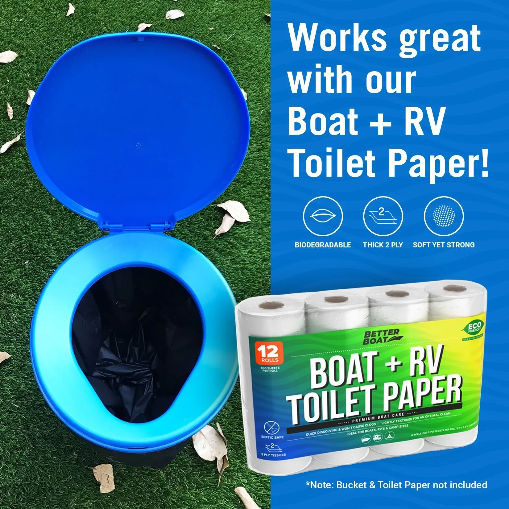 Better Boat Portable Bucket Toilet Seat Set