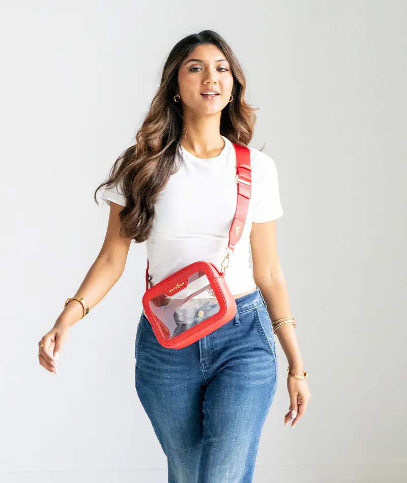 Bexley Clear Crossbody Bag - Red