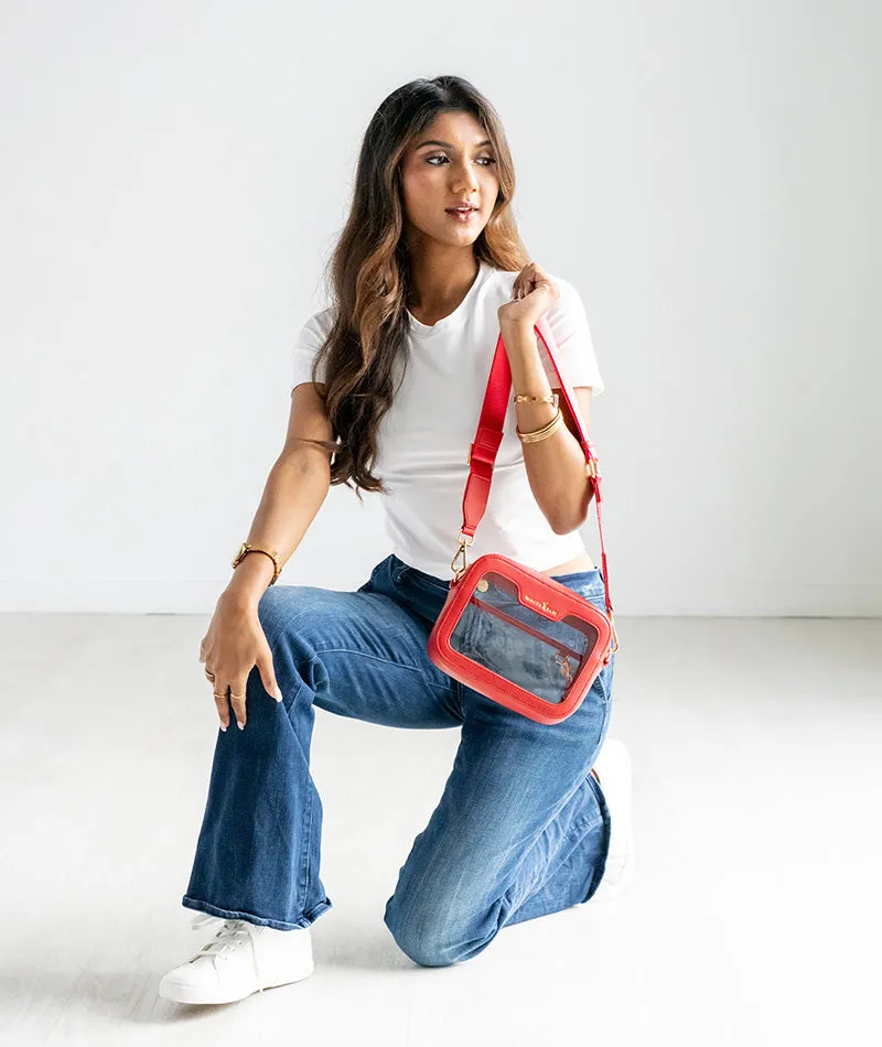 Bexley Clear Crossbody Bag - Red