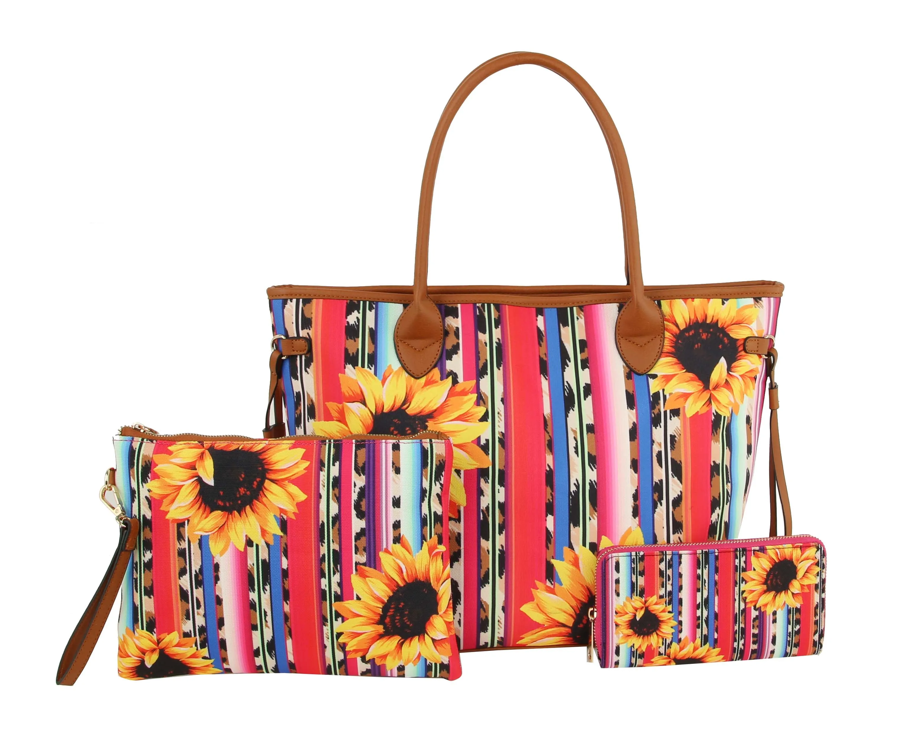 Big Sunflower Rainbow Tote Shoulder  Hobo Handbag