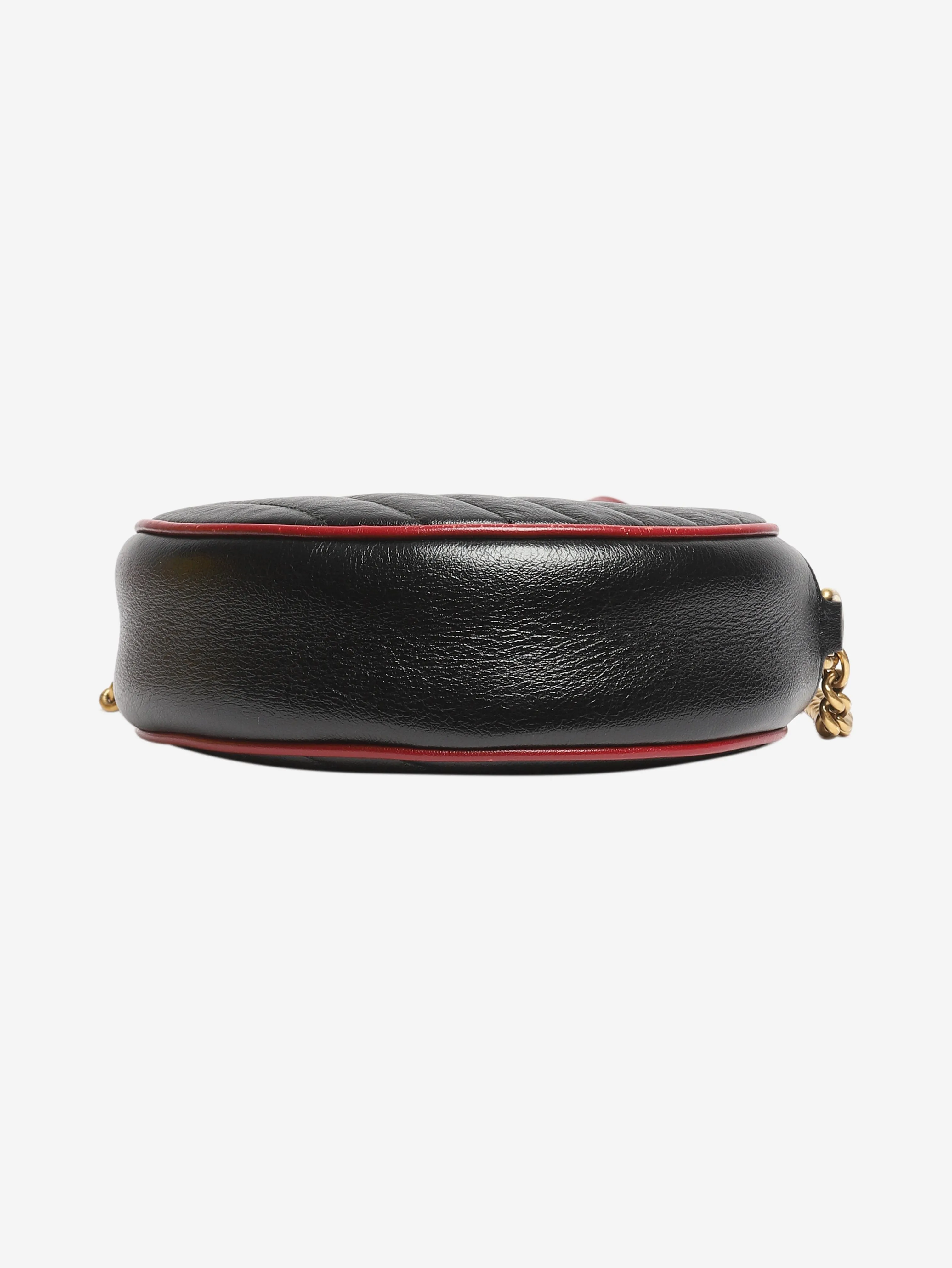 Black GG Marmont mini round shoulder bag