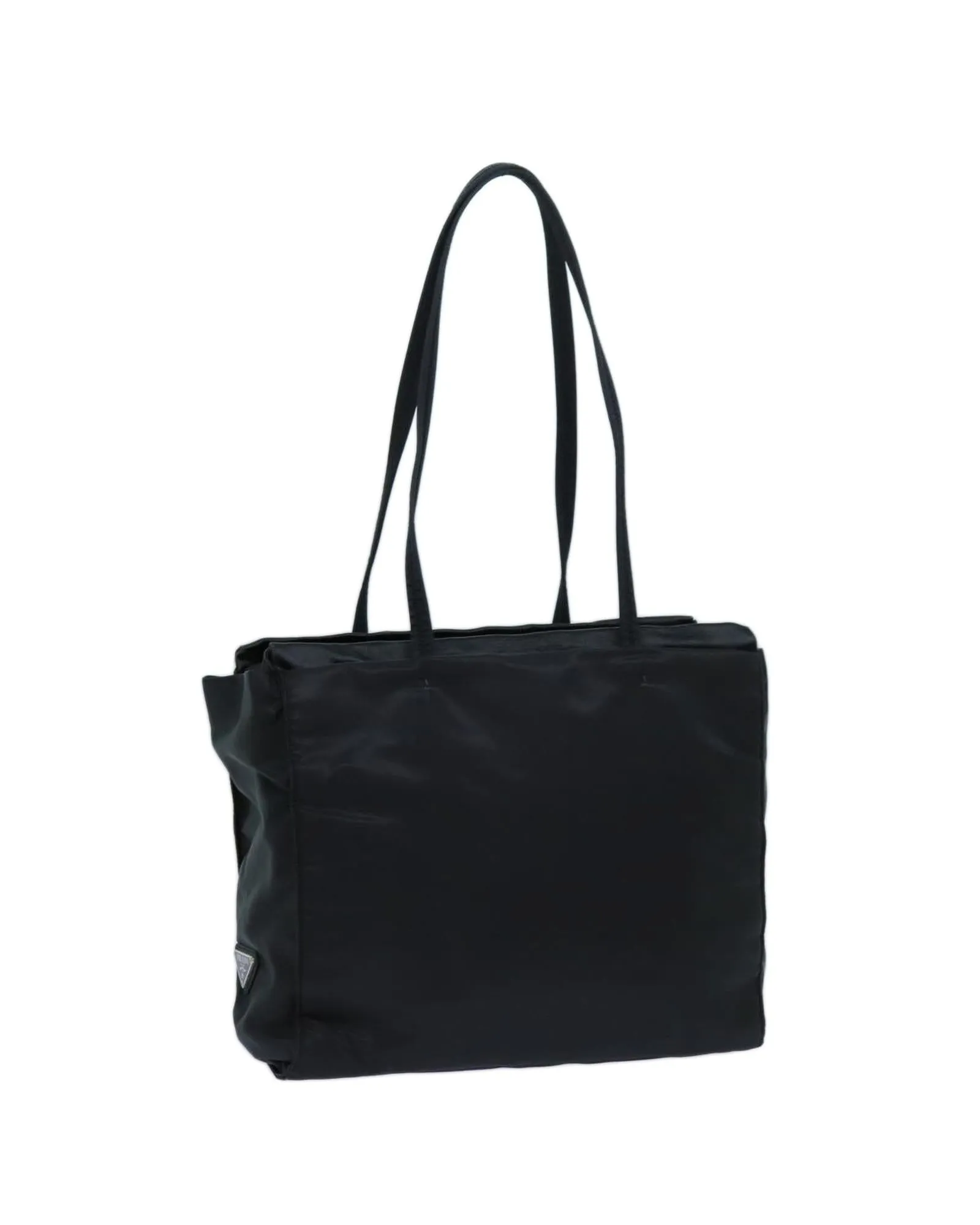 Black Nylon Shoulder Bag with Shoulder Drop