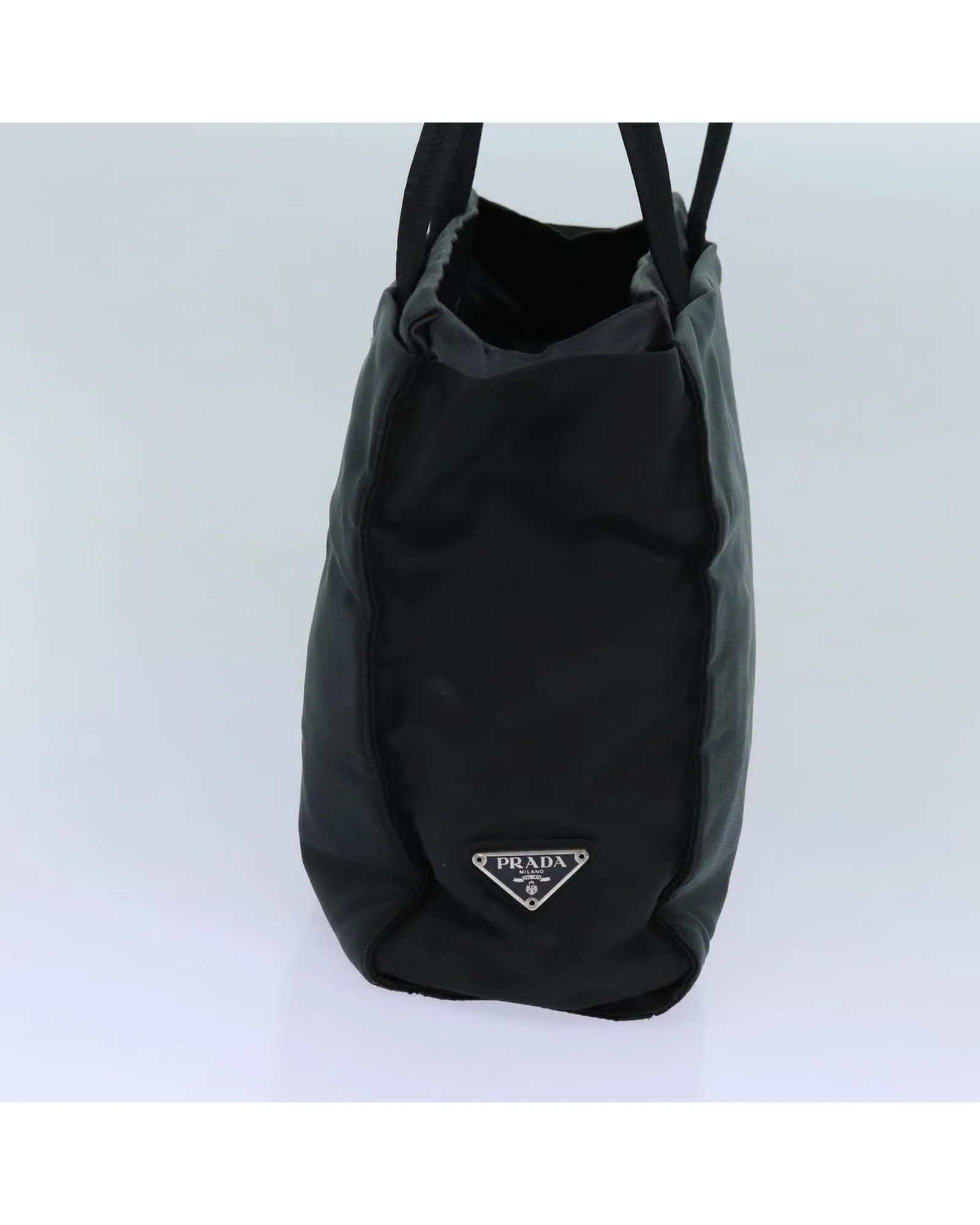 Black Nylon Shoulder Bag with Shoulder Drop