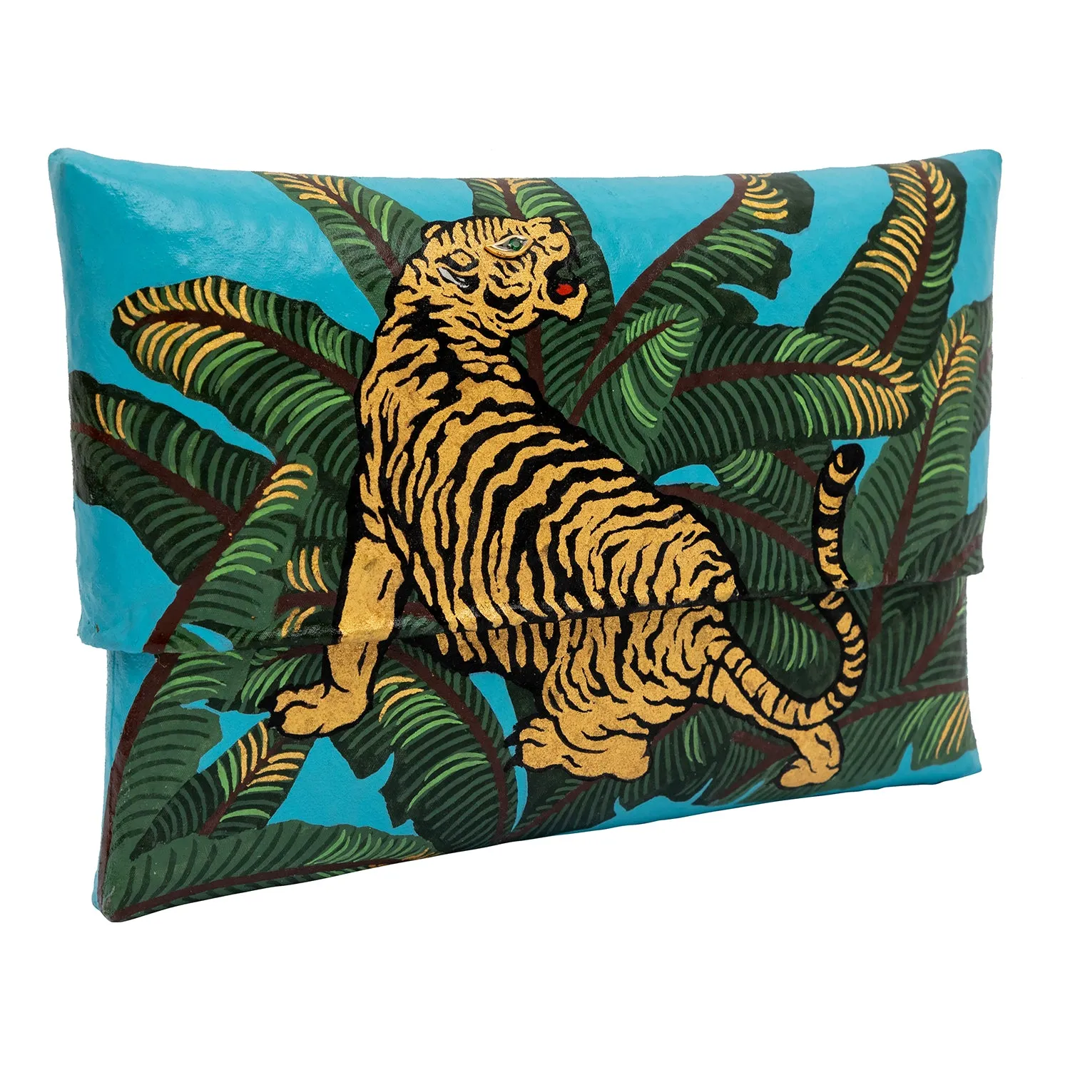 Blue Jungle Tiger Clutch