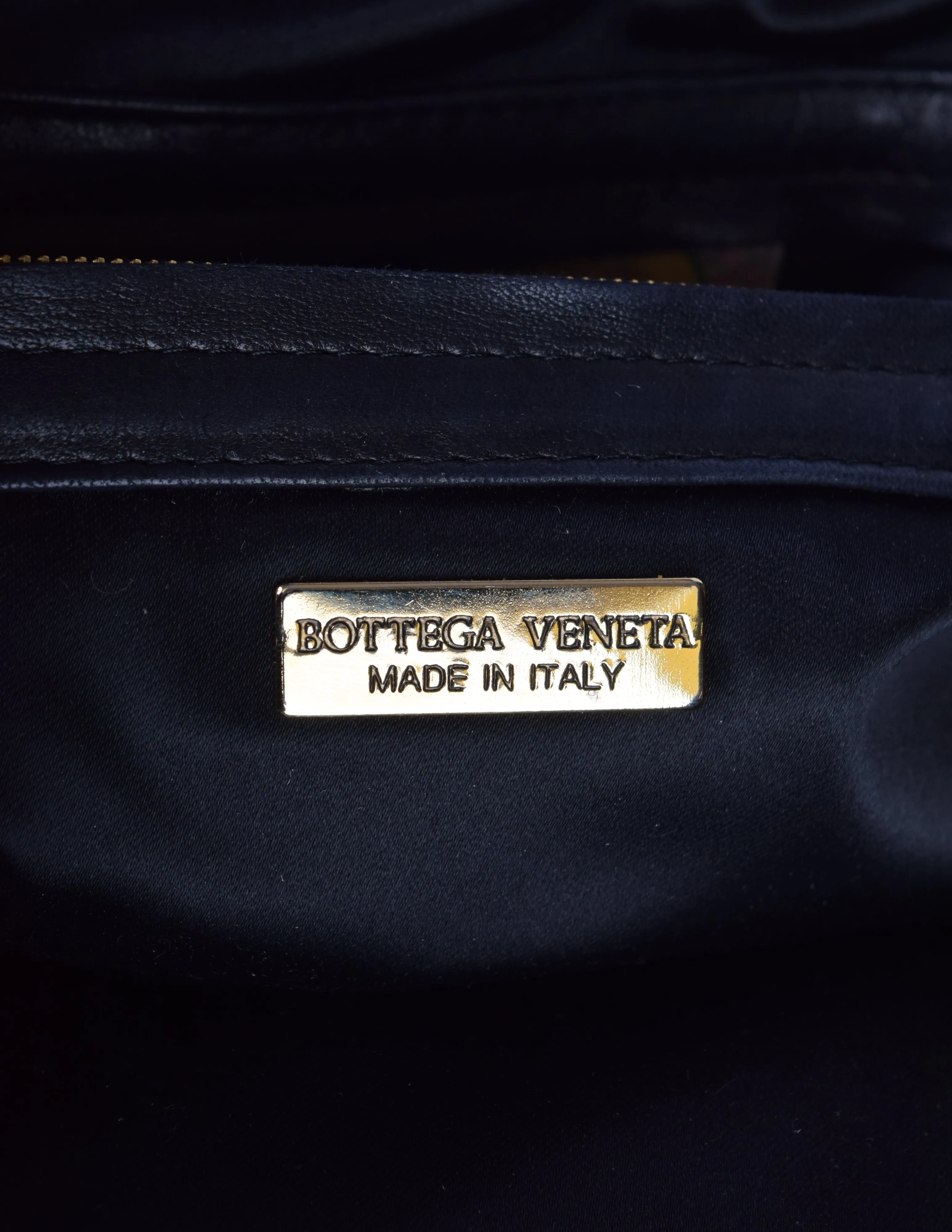 Bottega Veneta Vintage Massive Intrecciato Woven Black Leather Shoulder Bag