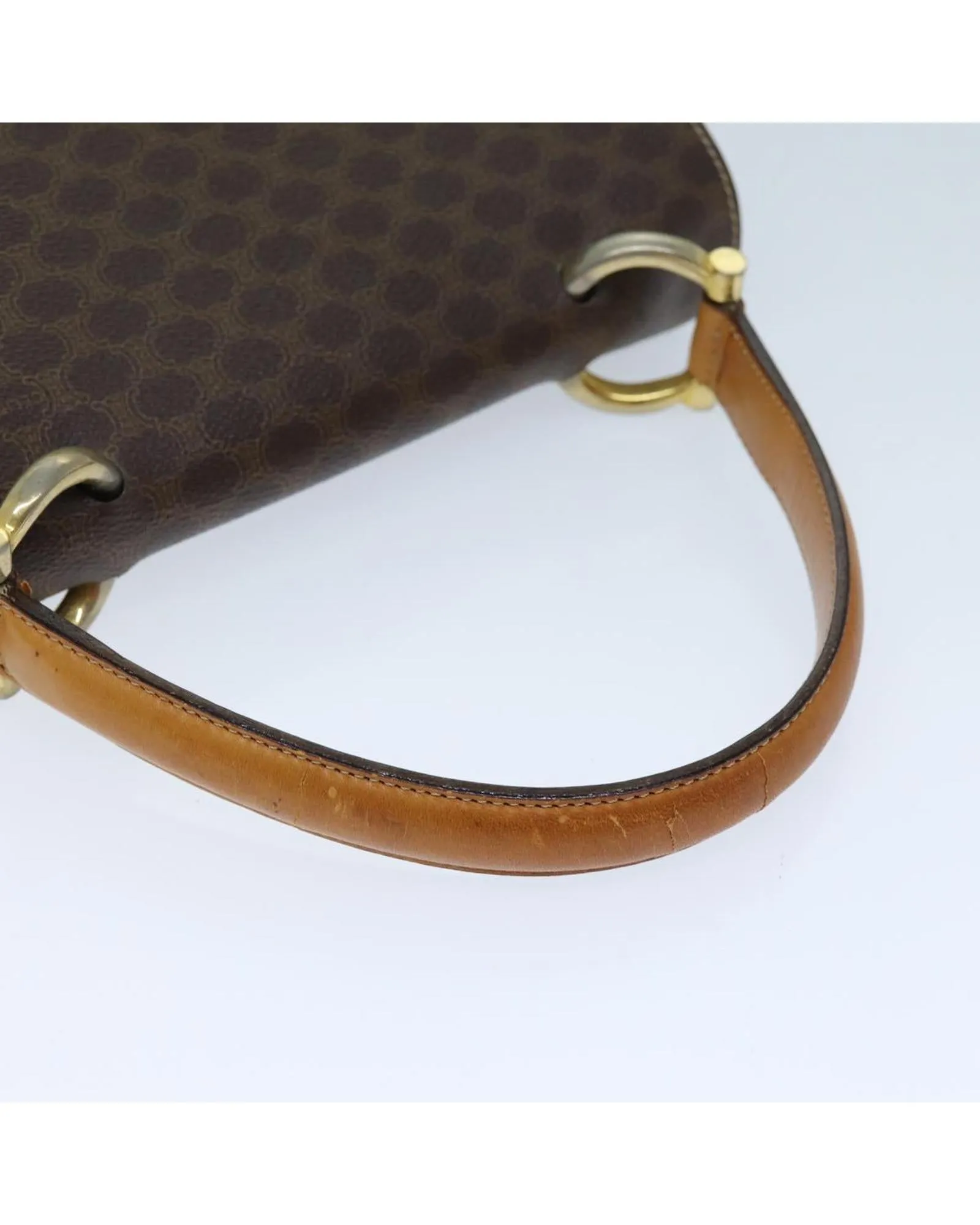 Brown Macadam Canvas Hand Bag - Authentic CELINE