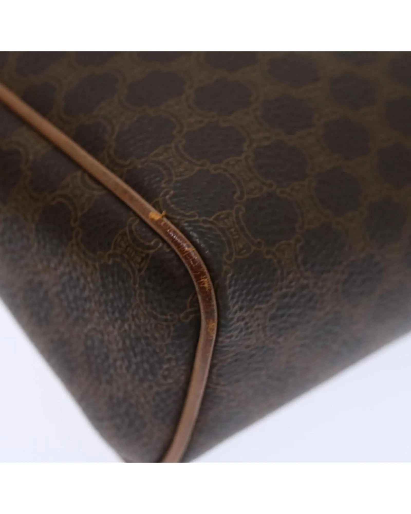 Brown PVC and Macadam Canvas Clutch Bag by Celine - Italy Made Rank C