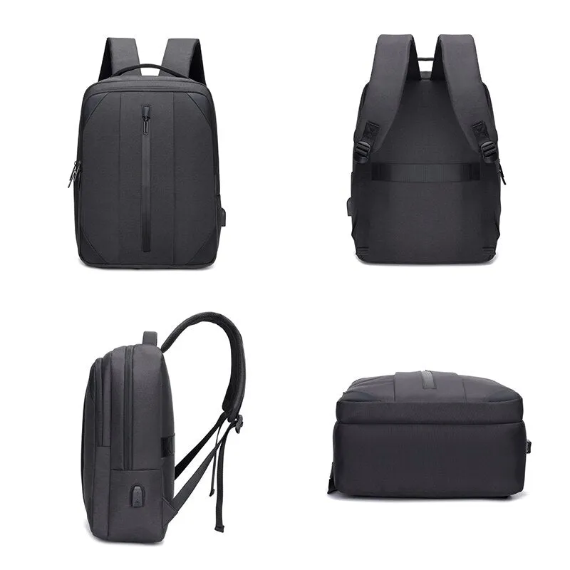 Business Backpack For Male USB Charging Multifunctional Nylon