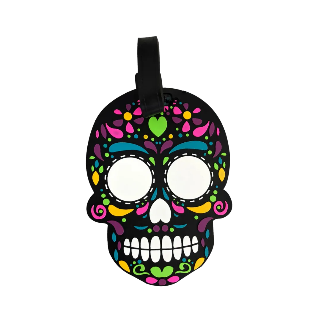 By Mexico Suitcase Calavera Chumbalaca Black Luggage Tag