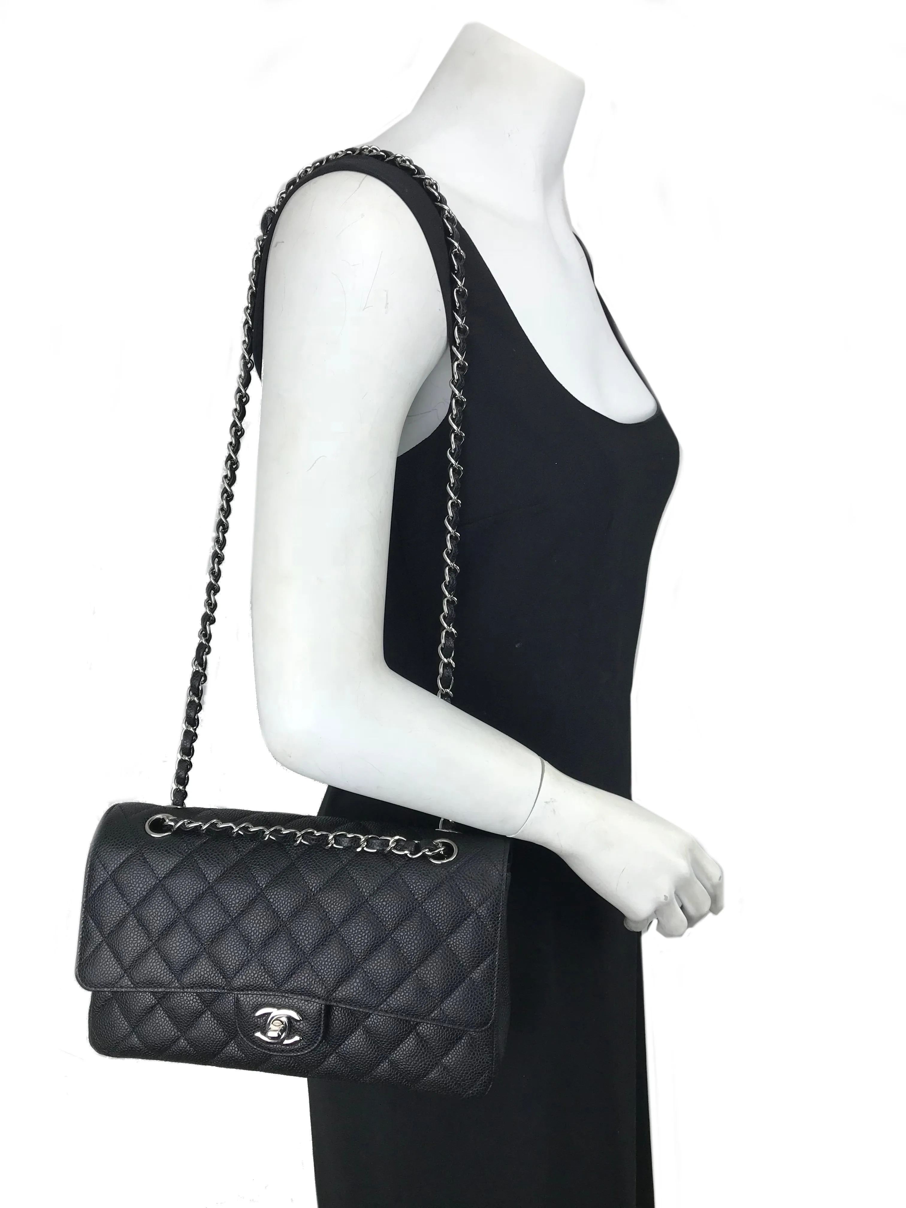 Chanel Quilted Caviar Classic Medium Double Flap Bag