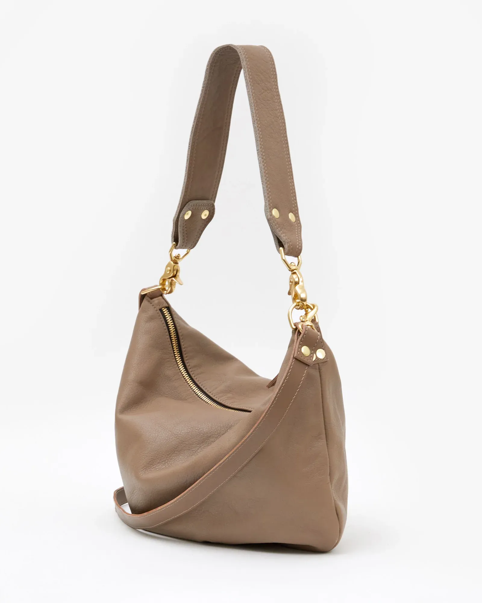 Clare V - Moyen Messenger in Taupe Mousse