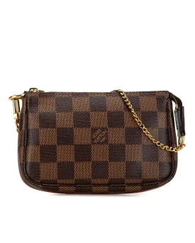 Damier Canvas Mini Pochette with Chain Strap