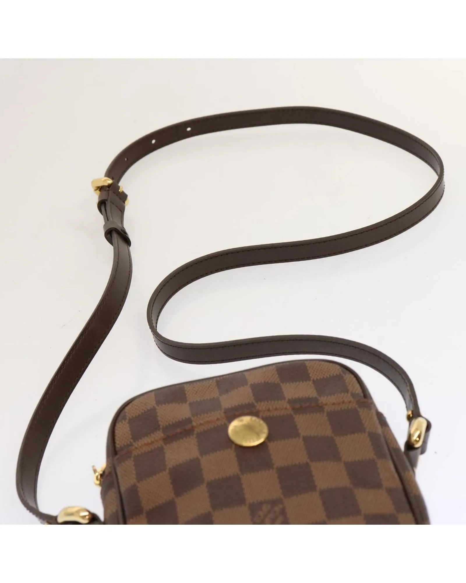 Damier Ebene Shoulder Bag with Lift Flap Closure