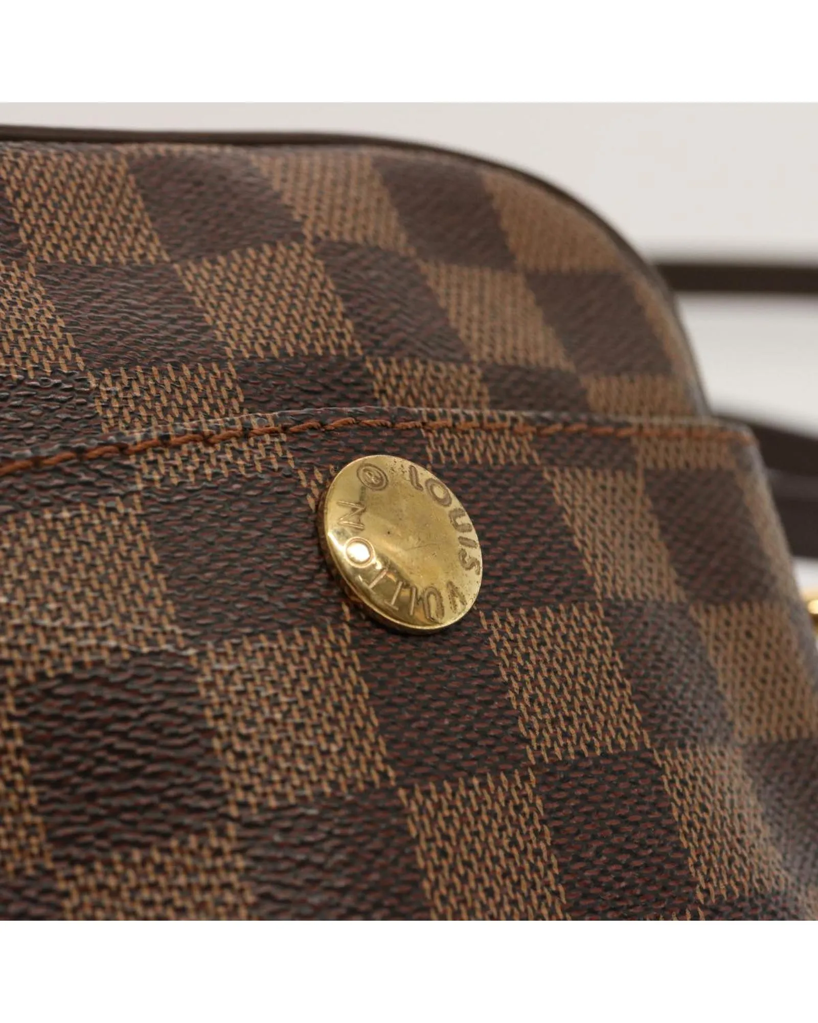 Damier Ebene Shoulder Bag with Lift Flap Closure