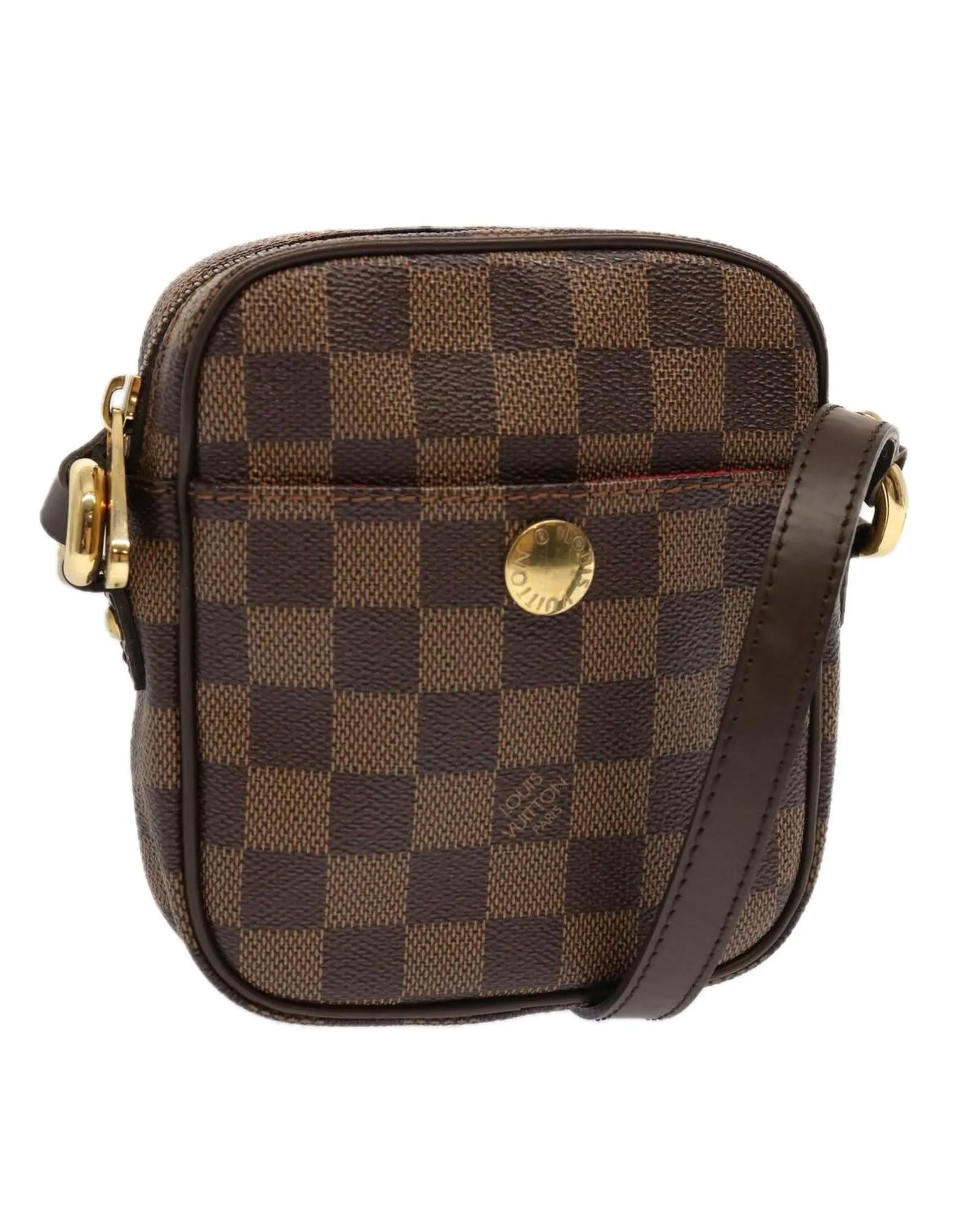 Damier Ebene Shoulder Bag with Lift Flap Closure