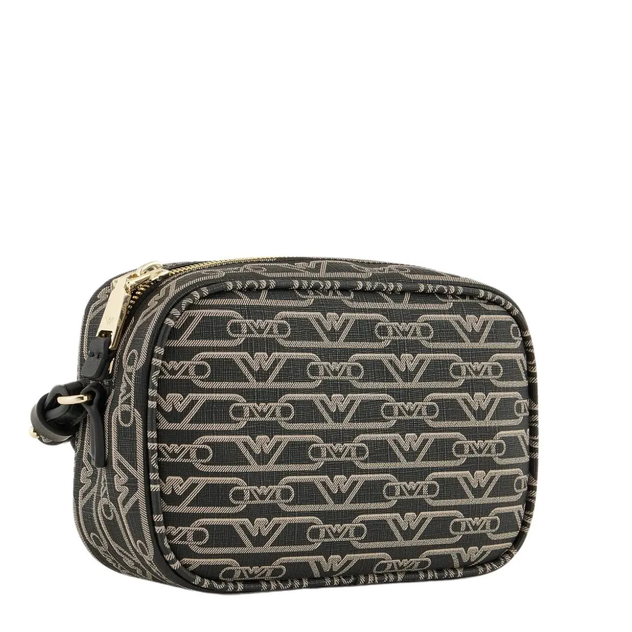 Emporio Armani All-Over Monogram Print Black Camera Bag