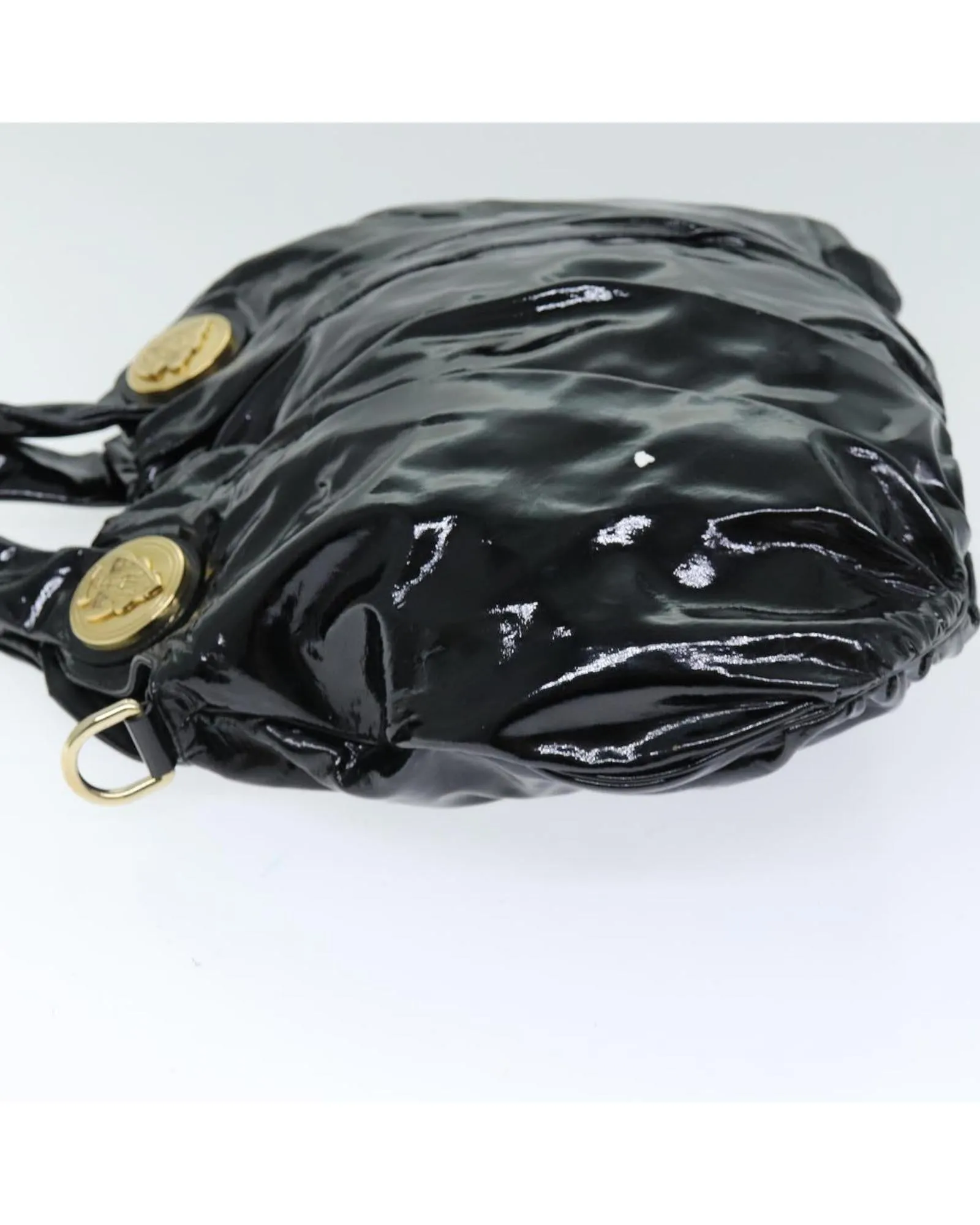 Enamel 2way Hand Bag in Black