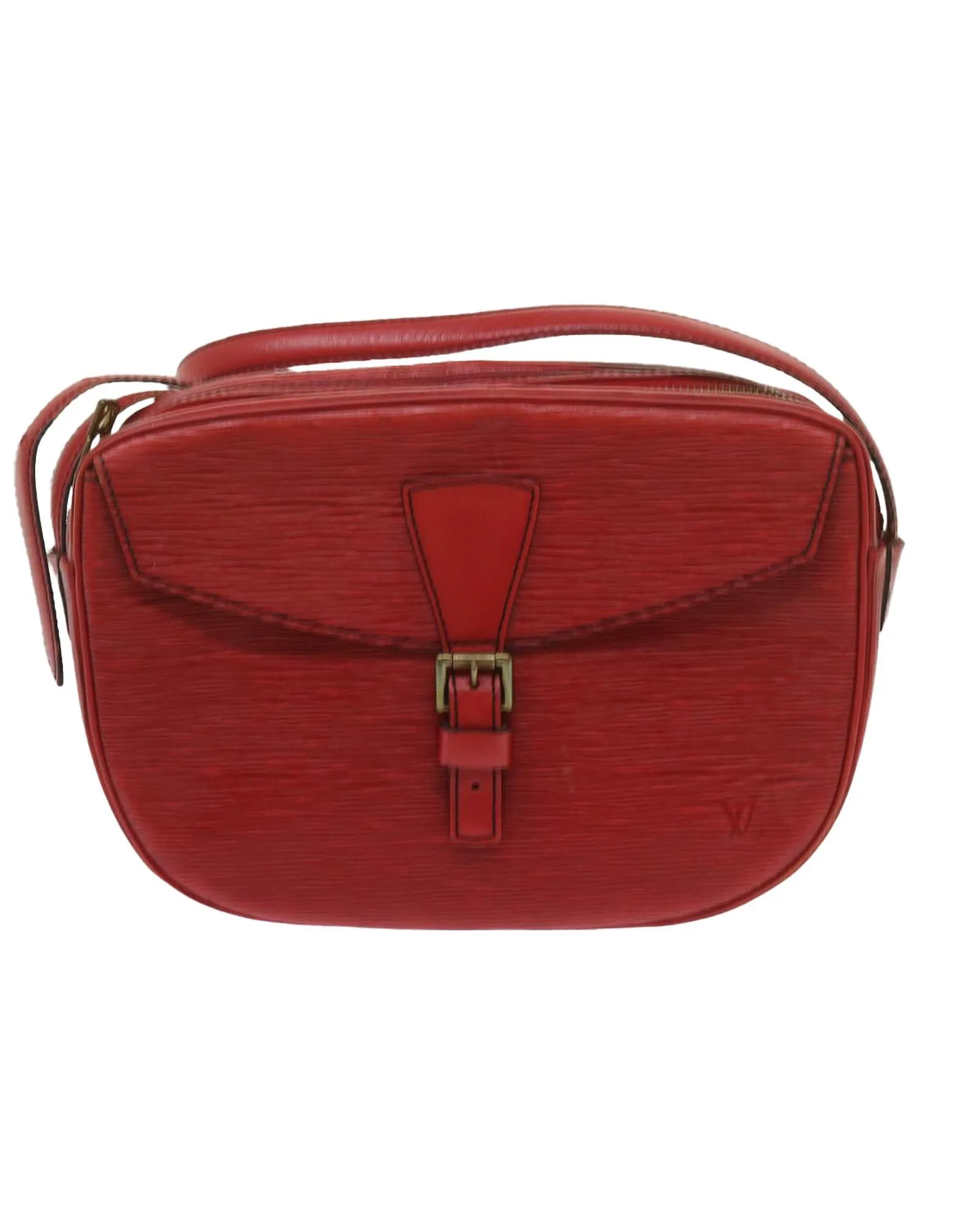 Epi Leather Shoulder Bag with Red Color and Gold-tone Hardware