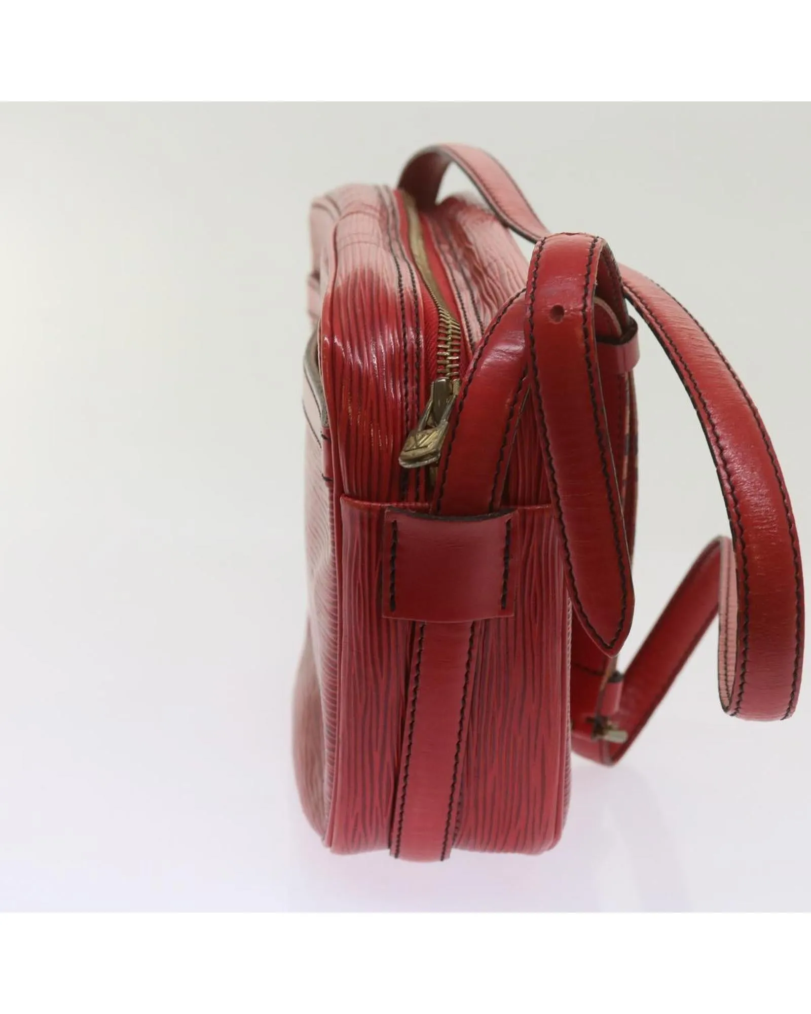 Epi Leather Shoulder Bag with Red Color and Gold-tone Hardware