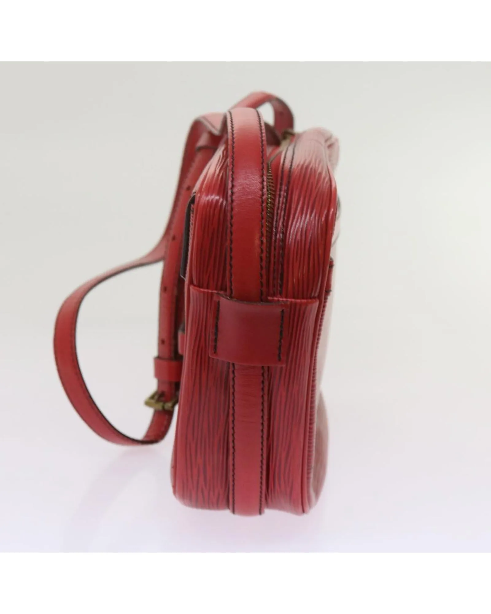 Epi Leather Shoulder Bag with Red Color and Gold-tone Hardware