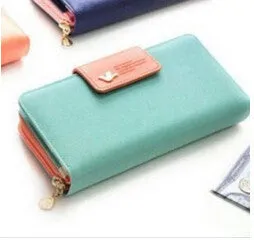 Fashion Clutch Mini Euro Pencil Phone Zipper PU Leather Change For Lady Girl Women Coin Purse Case Wallet Female Bag Pouch Brand