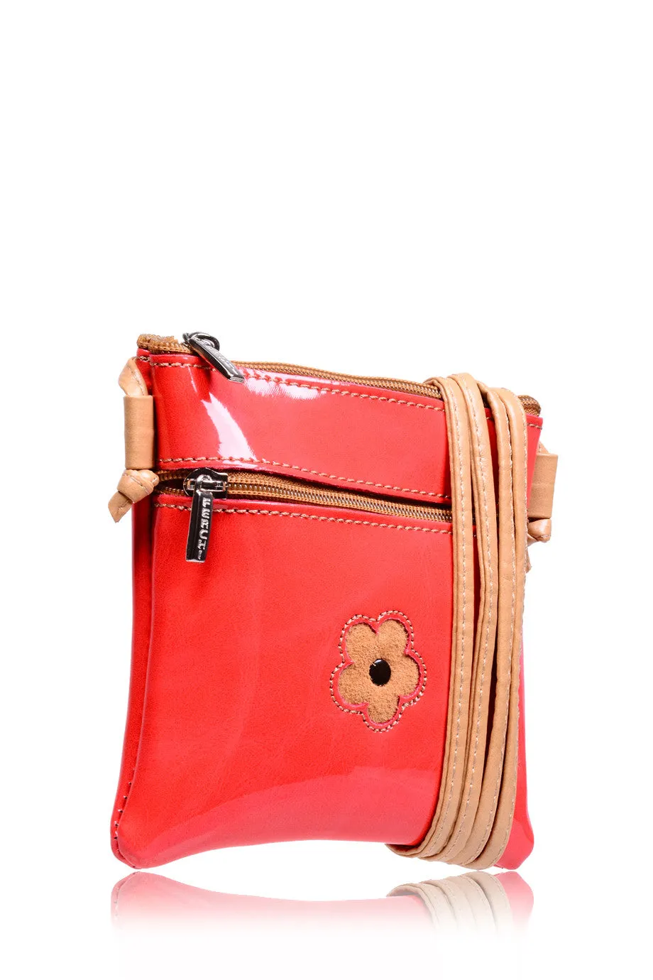 FERCHI MINI DAISY Coral Patent Crossbody Bag