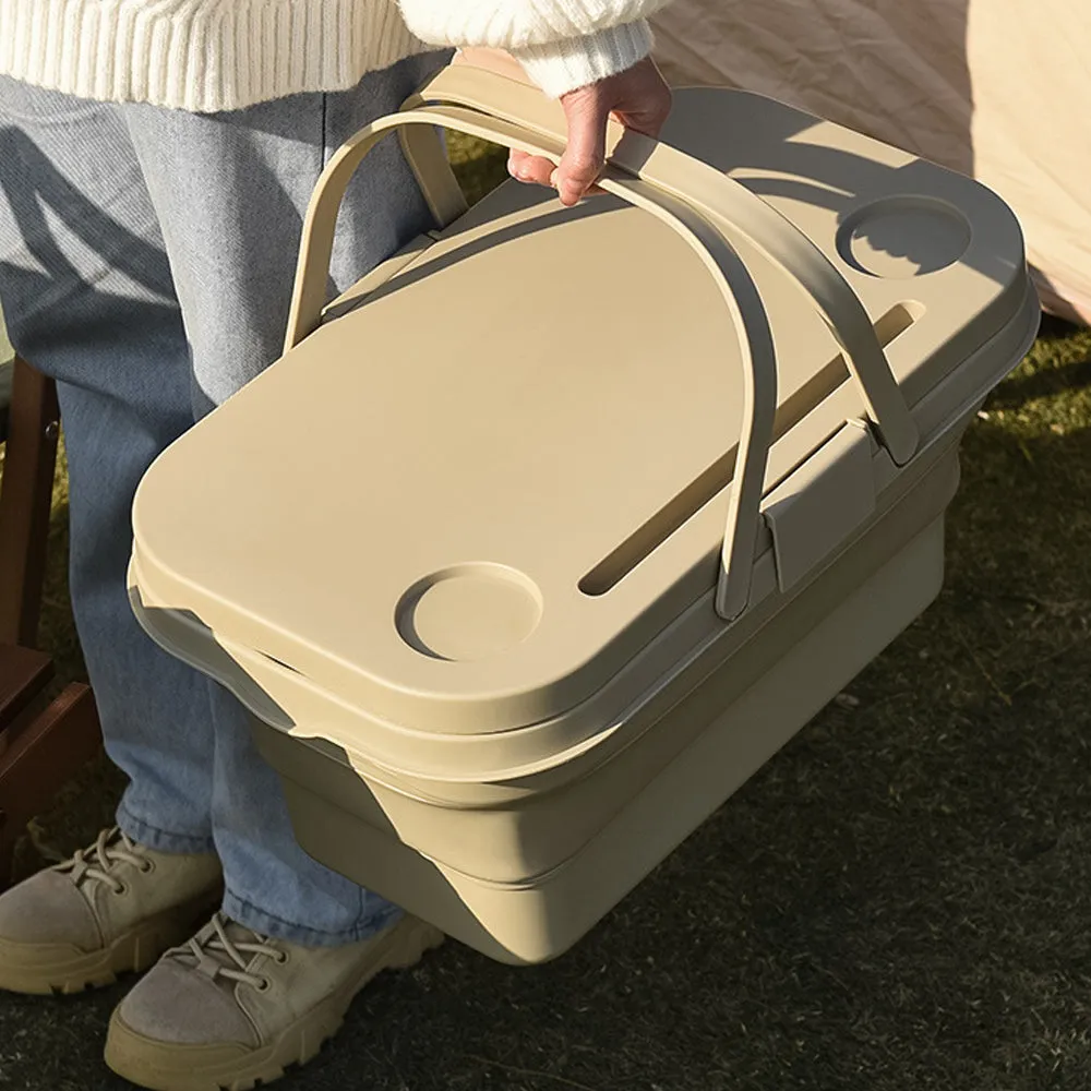 Foldable 3-in-1 Picnic Basket with Table and Storage