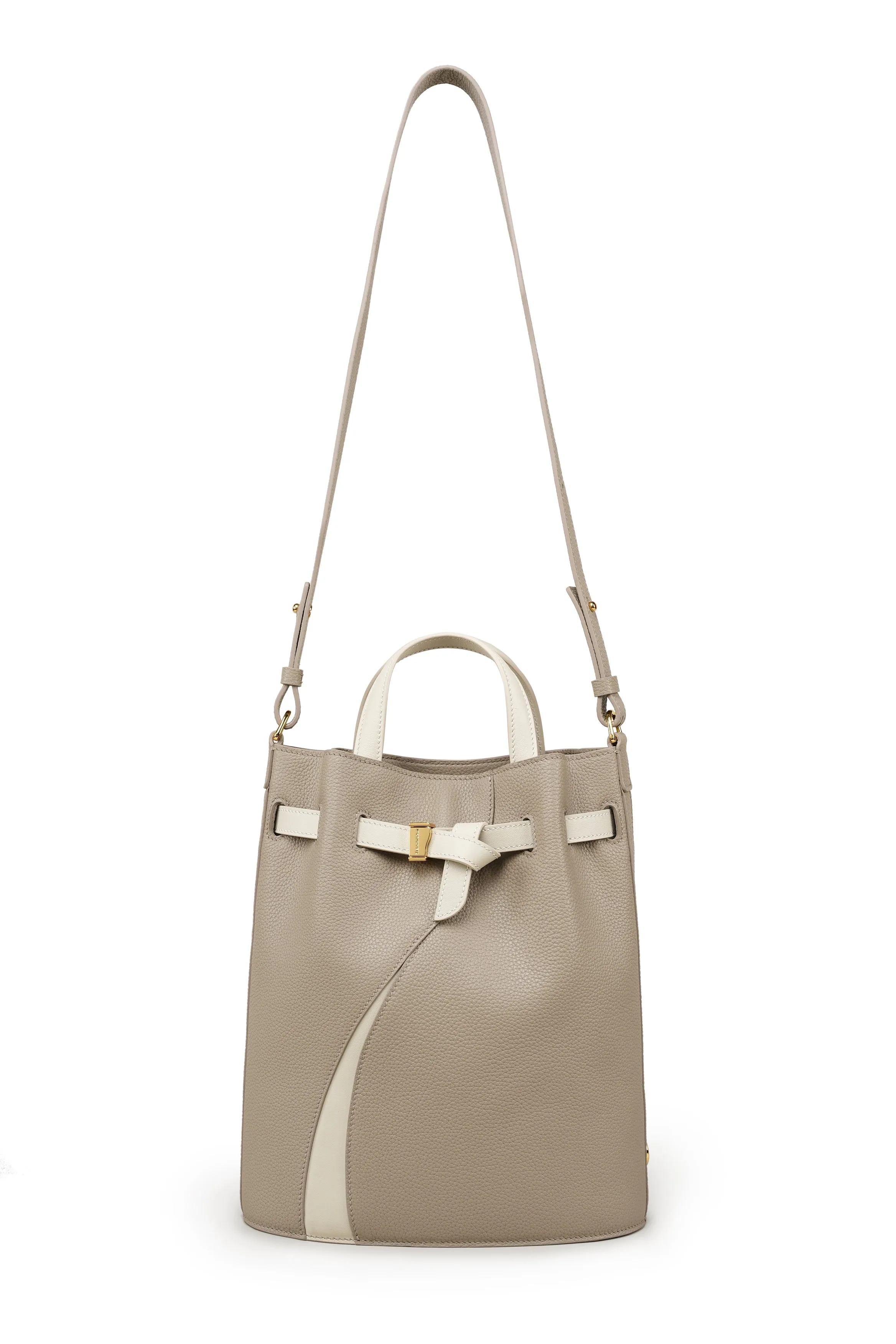 Functional Leather Bucket Bag Small Size