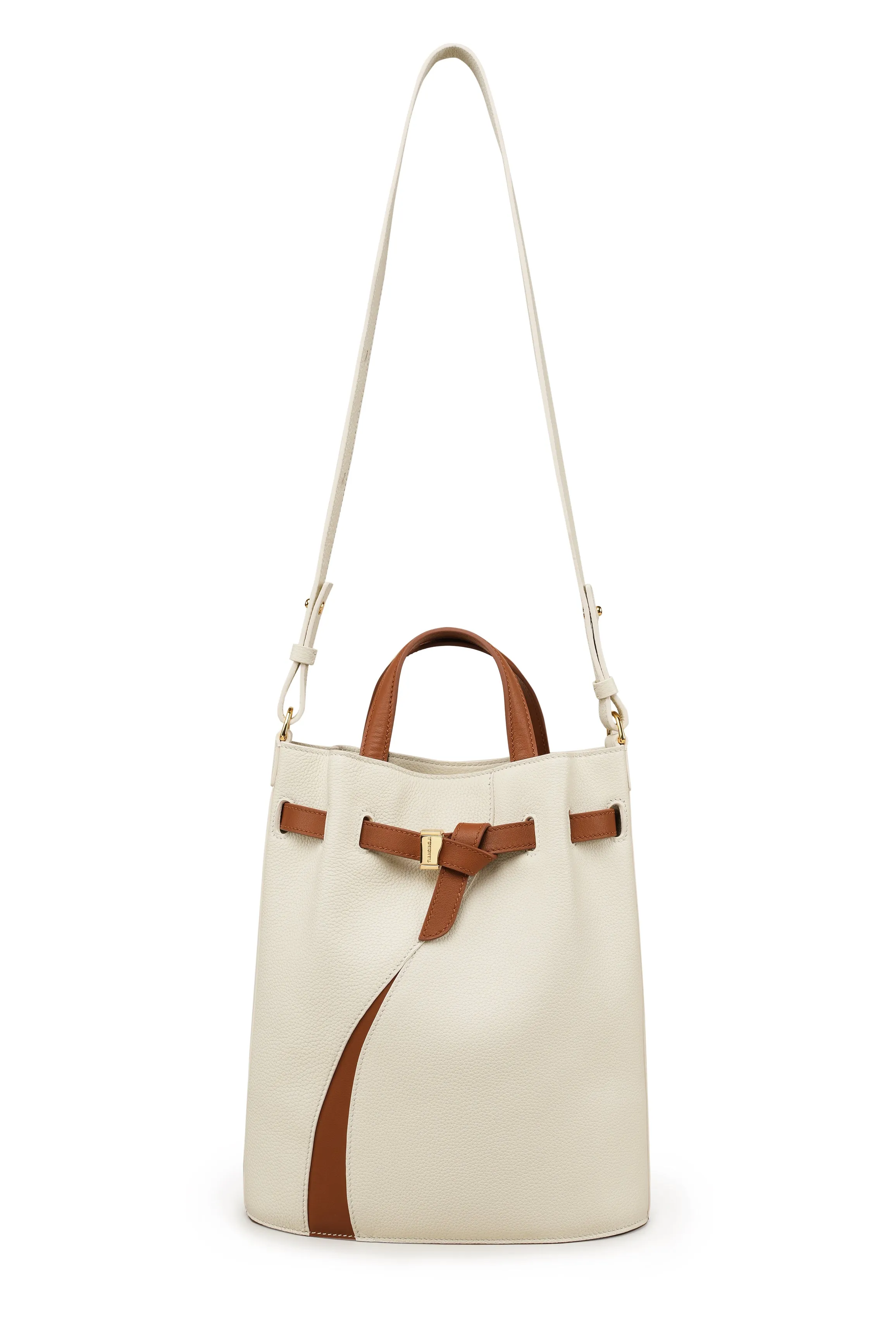 Functional Leather Bucket Bag Small Size