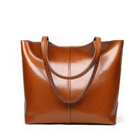 Genuine Cow Leather Luxury Handbag Tote Bag