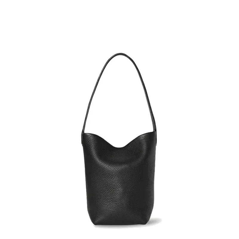 Genuine Leather Bucket Bag - High-Quality Cow Leather Shoulder Handbag