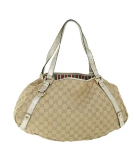 GG Canvas Shoulder Bag with Gold Hardware