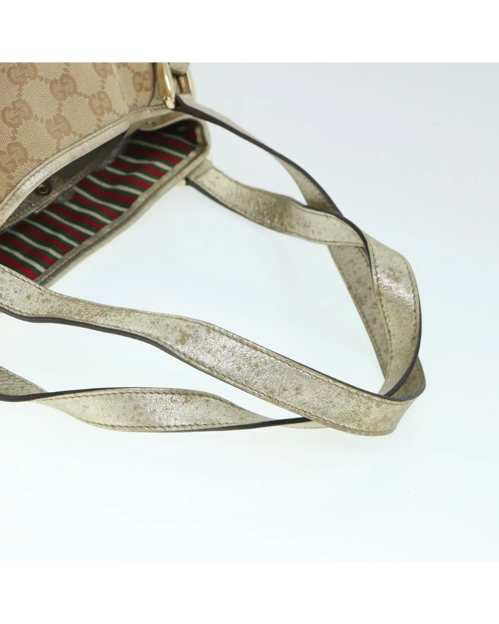 GG Canvas Shoulder Bag with Gold Hardware