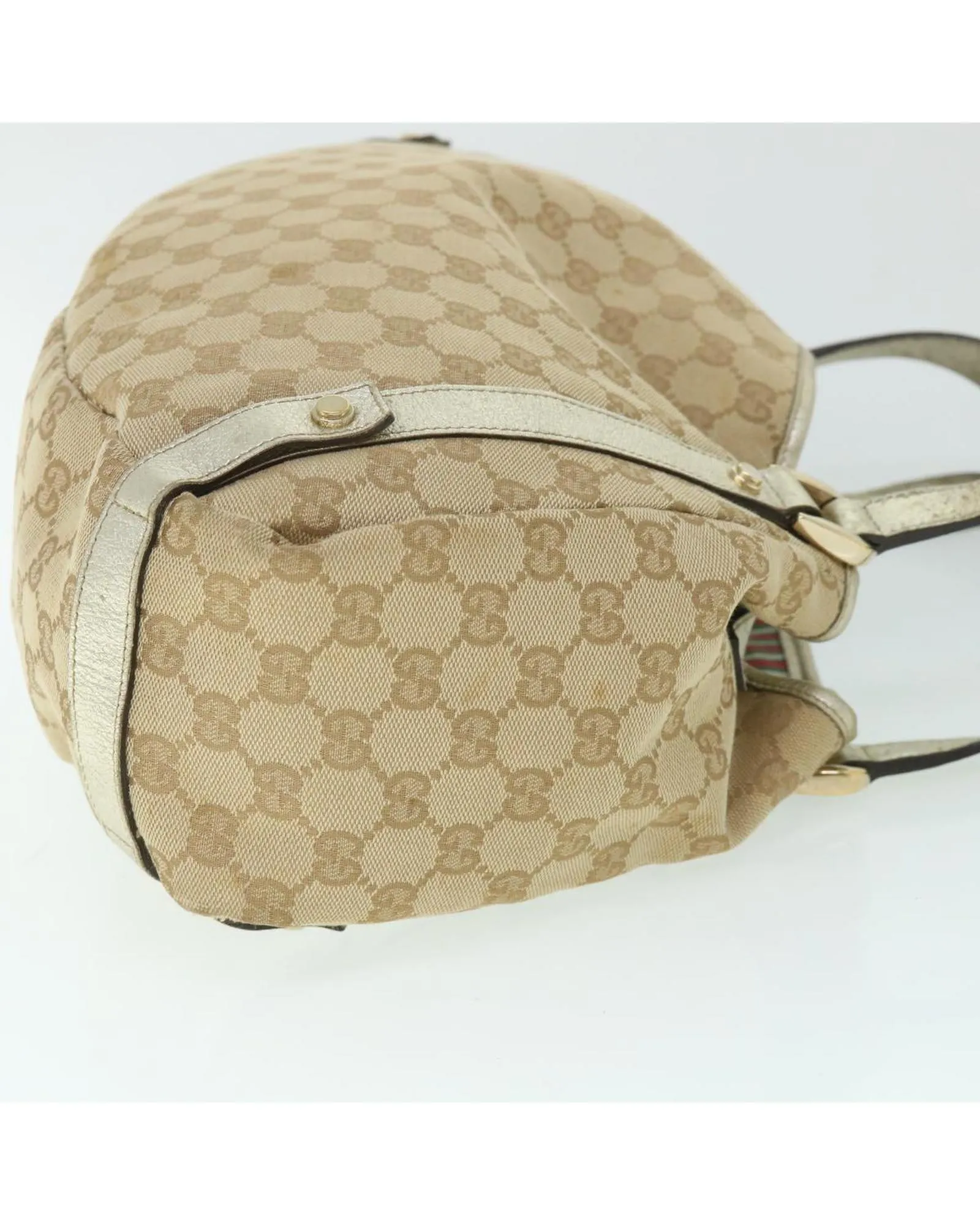 GG Canvas Shoulder Bag with Gold Hardware