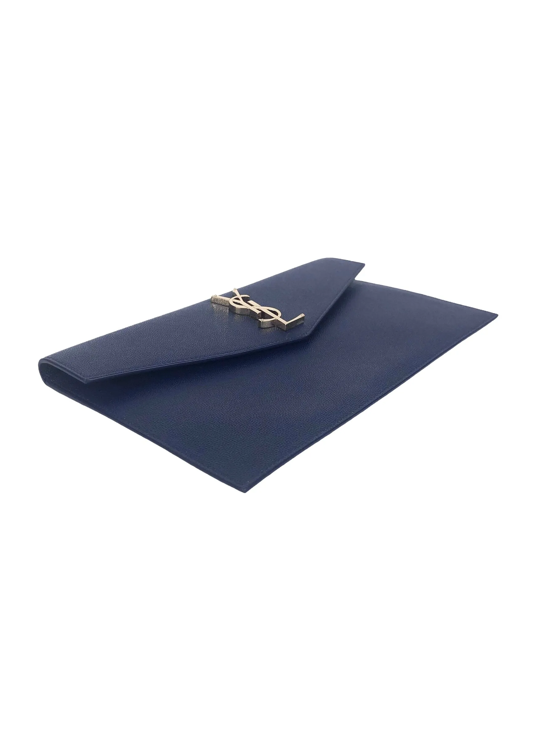 Grain De Poudre Calfskin Uptown Pouch in Blue Charron